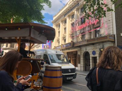 London: Piccadilly and Soho Beer Bike Tour - The onboard vibe: driver, host/barista, music, and keeping the glasses moving