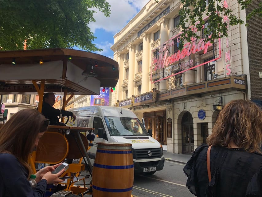 London: Piccadilly and Soho Beer Bike Tour - The onboard vibe: driver, host/barista, music, and keeping the glasses moving