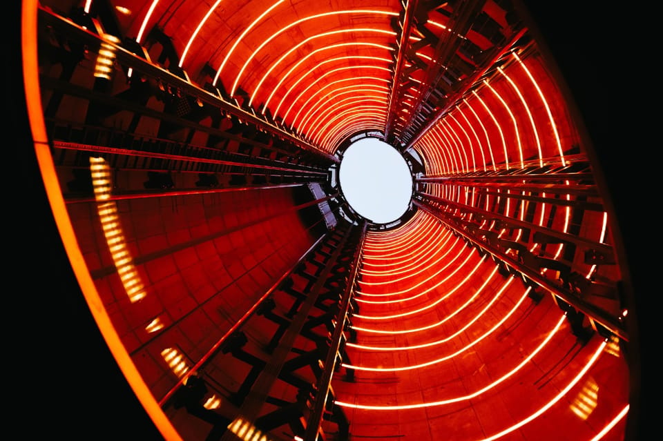 The Chimney Lift at Battersea Power Station - Entering Battersea’s Turbine Hall A before Lift 109